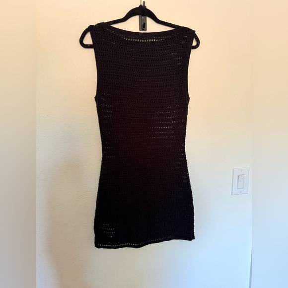 NEW Abercrombie & Fitch Crochet Mini Cover Up Dress Size Medium Black NWOT - Picture 6 of 8